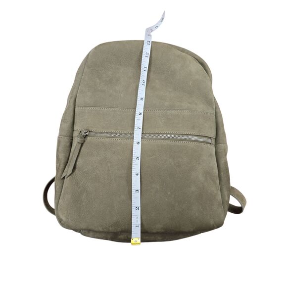 Eleventy Olive Green Calf Leather Backpack – Italian Luxury Nabuk Soft Leather - Picture 10 of 13